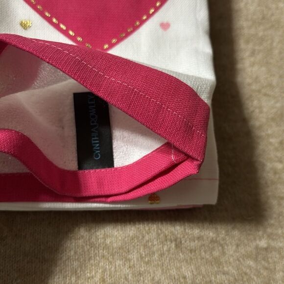 CR Valentine’s Day Pink White Metallic Gold Cotton Tea Kitchen Towels 3 Pack - Picture 6 of 10